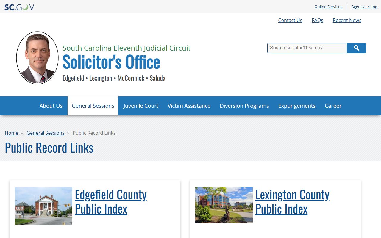 Edgefield County Clerk of Court public record links source