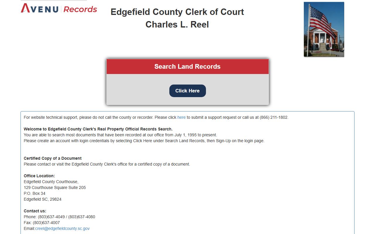 Edgefield County court records real property search portal