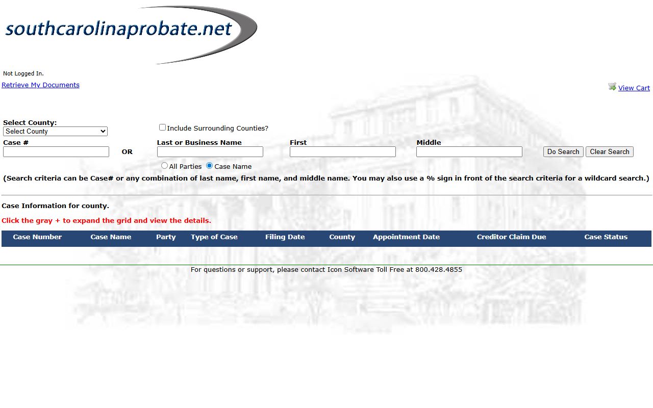 Edgefield County court records probate search form