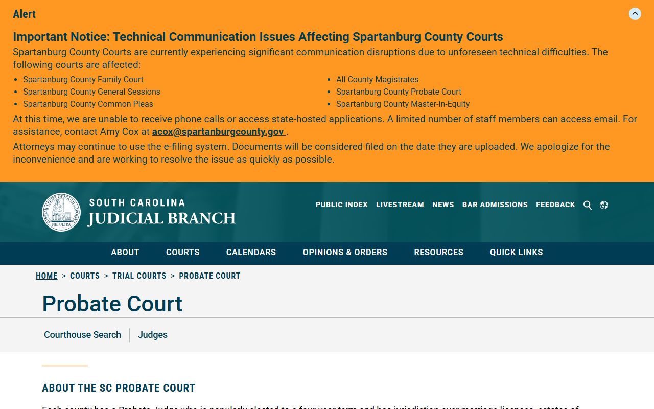 Edgefield County criminal court records Probate Court protected records