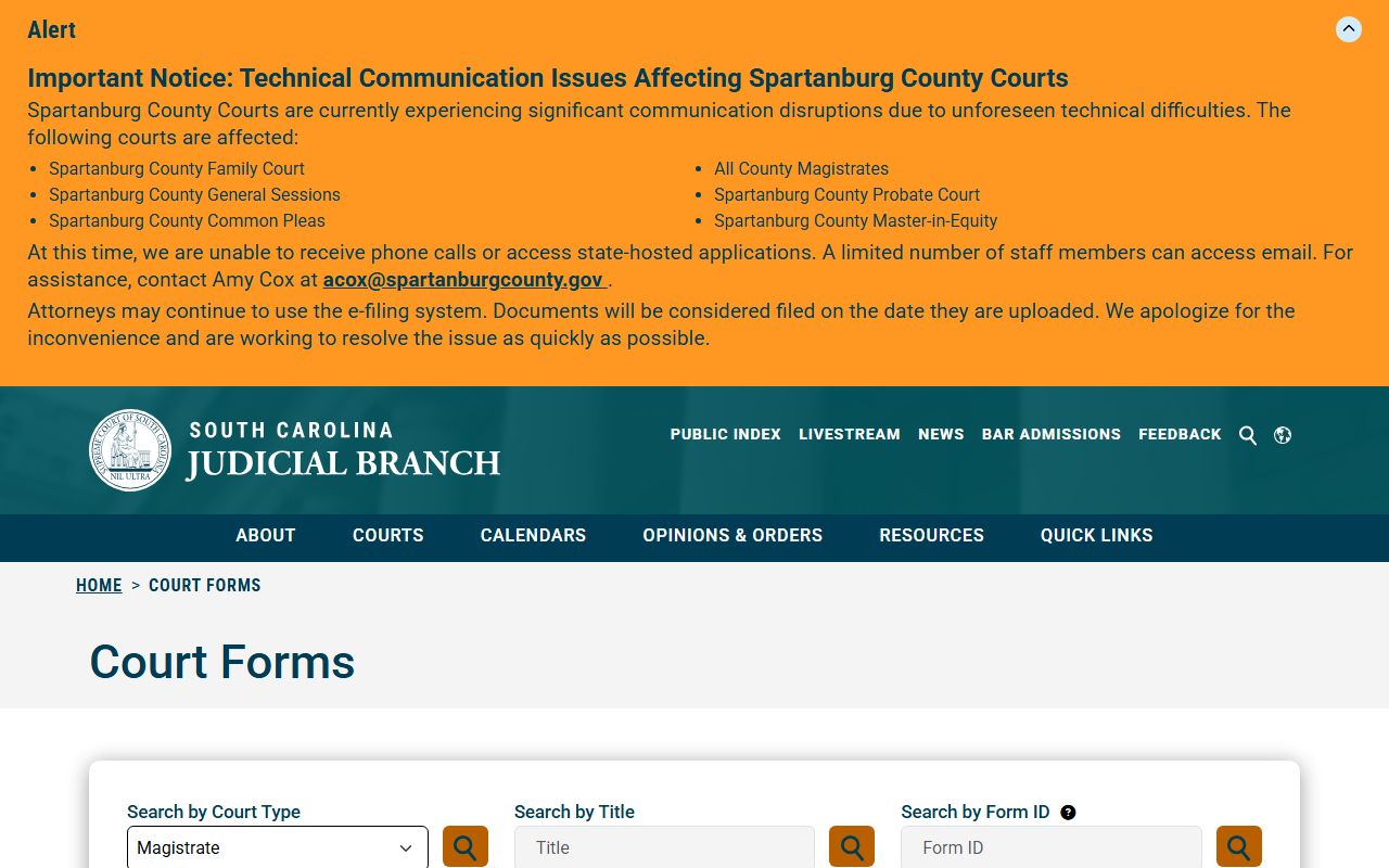 Edgefield County inmate records bench warrant form context