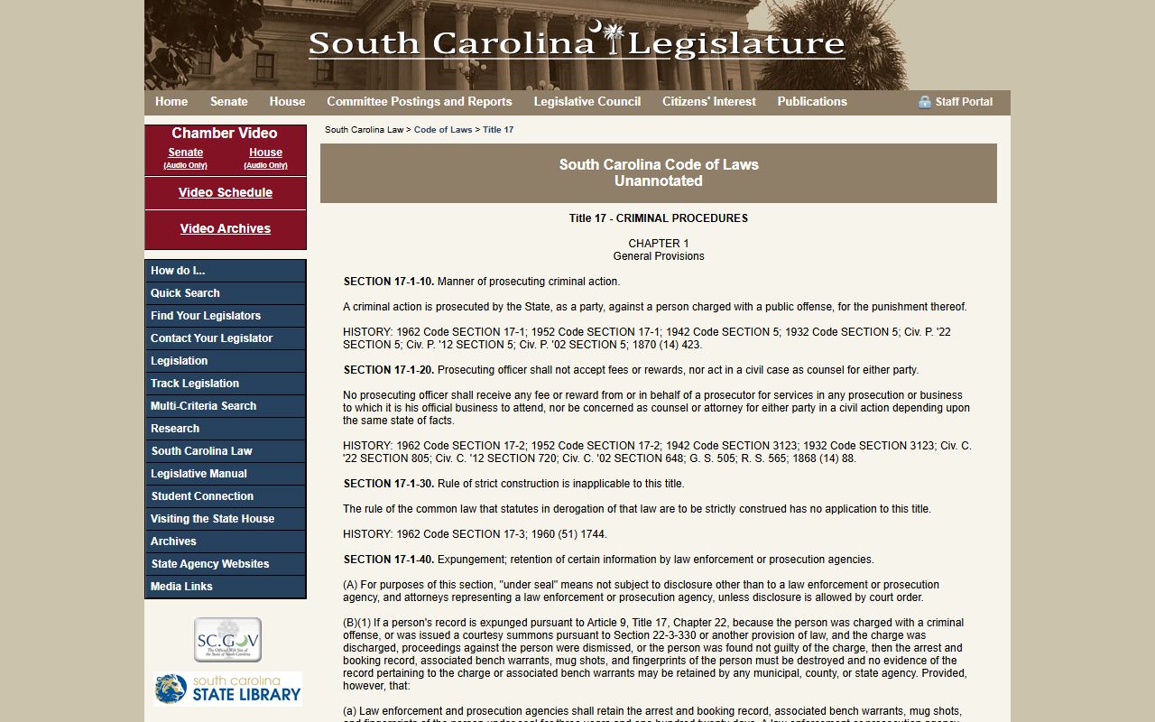 Edgefield County traffic court records criminal record removal statute