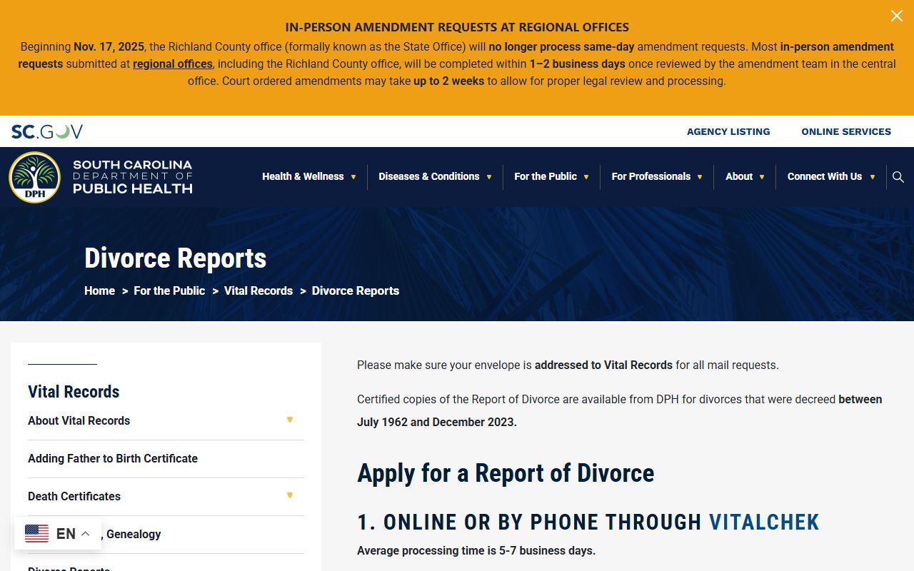 Edgefield County warrant records divorce report source distinction